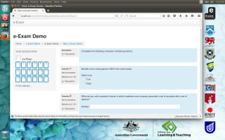 Simple computer marked questions using robust LMS (Moodle) that is resistant to network outages.